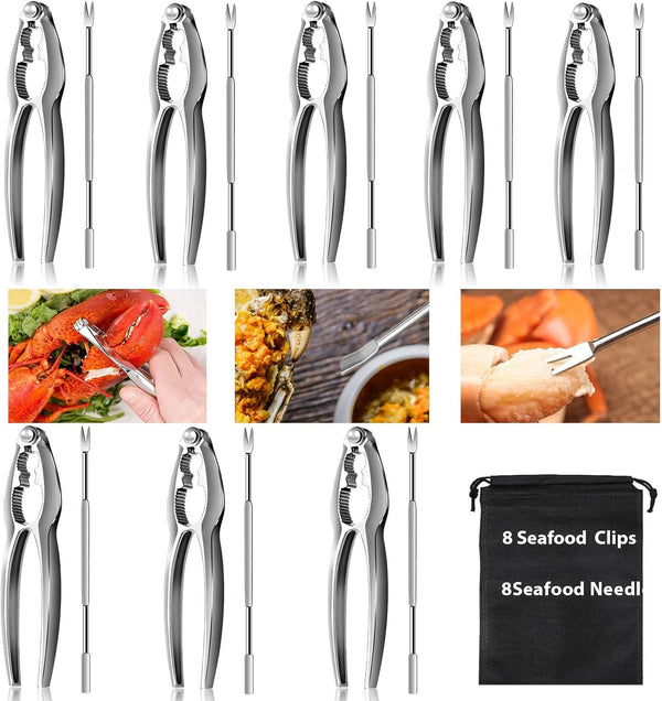 16 Pcs Lobster Crackers and Picks Set, Crab Leg Cracker Tools, Stainless