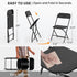 1 Pack Commercial 350lb. VINGLI Black Plastic Folding Chair, Indoor Outdoor Portable Stackable Seat with Steel Frame
