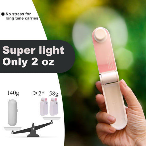 Personal Handheld Fan | Mini Portable USB Rechargeable Pocket Fan for Outdoor Travel (Pink)