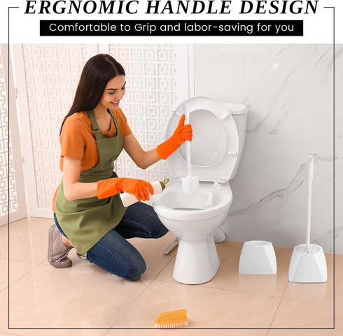 15 Sets Set 16.14 Inch FoldTier Toilet Holder and Brush Toilet Bowl Cleaner Brush with Caddy Bathroom Scrub Plastic