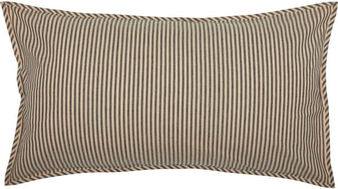 VHC Brands Sawyer Mill Ticking Stripe King Sham - Charcoal Gray, 21x37