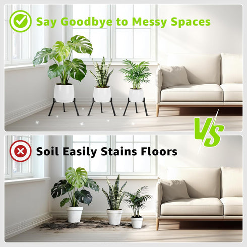 8.2 11 Inches 1 Pack Adjustable Plant Stand Indoor - Modern Anti-Rust Metal Plant Stand, Heavy Duty Plant Stands