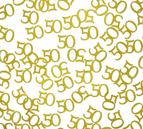 Happy 50th Birthday Confetti, 100 Pcs Glitter Gold Number 50 Table Confetti for 50th Birthday Party