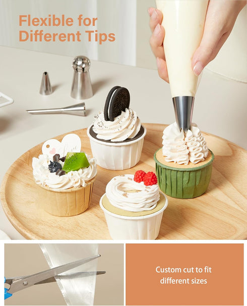 Kootek 16" Piping Bags, 100Pcs Disposable Pastry Bags for Icing, Frosting, Cake Decorating