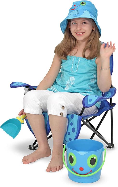 Packaging) Melissa & Doug Sunny Patch Flex Octopus Folding Beach Chair For Kids (Frustration-Free