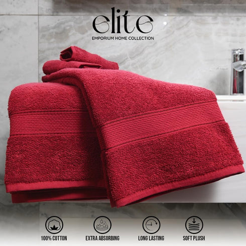 ELITE 8-Piece Set 550 Set Emporium Home Collection Cotton Bath Towel - Ultra Soft, GSM, Quick-Dry Towels - Bath Sheet