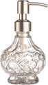 Soap Dispenser with Stainless Steel Pump, Clear Crystal Design, Vintage Elegant Refillable Liquid Hand Soap Dispenser
