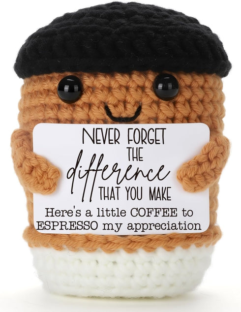 Hweijm Handmade Coffee Crochet Teacher Gift, Teacher Appreciation Thank You Present for Birthday