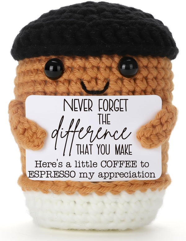 Hweijm Handmade Coffee Crochet Teacher Gift, Teacher Appreciation Thank You Present for Birthday