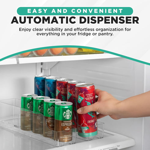 Oizeir 2-Pack Automatic Soda Can Organizer - - Soda Can Dispenser For Refrigerator - Automatic Drink Holder For Fridge