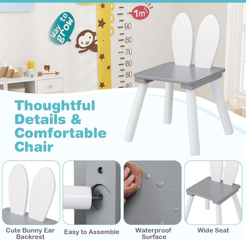 Set, 2 Set, 3 Set HONEY JOY Kids Table and Chair Children Wooden Activity Table & Chairs Solid Wood Legs, Easy