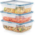 Snapware Total Solution 3-Pack (8.5-Cup) Plastic Food Storage Containers Set, Leakproof & Airtight Locking Lids