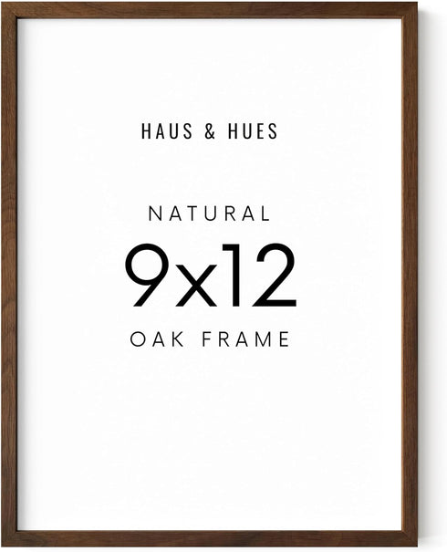 HAUS AND HUES 9x12 Walnut Oak Frame - Wooden Poster Holder, Rustic