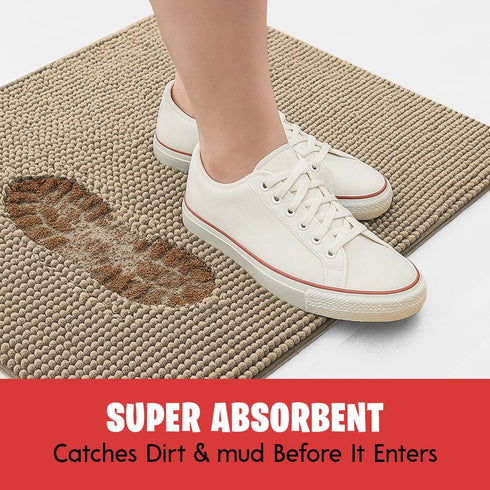 19" 30" MudGuard Mat Dog Door Mat for Muddy Paws, Super Absorbent Microfiber, Non-Slip Indoor Mat, Quick Dry Chenille