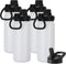 DOMICARE 16 oz Kids Water Bottle for School, Stainless Steel Double Wall Vacuum Insulated, Leakproof BPA Free (White)