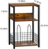 LELELINKY 3 Tier End Table, Record Player Stand with Storage for Up to 100 Albums, Turntable Stand for Vinyl, Brown