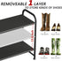 3 Closet INGIORDAR Shoe Rack Tier Long Storage Organizer Wide Metal Shoe Shelf for Entryway Black