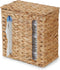 YANGQIHOME Trash Bag Dispenser with Lid, Water Hyacinth Plastic Bag Holder &