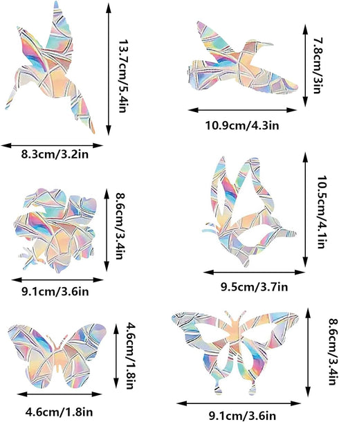 Lystaii 38 Pcs Window Clings, Rainbow Decals for Anti Collision Bird Strikes on Glass Windows