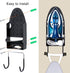 Ironing Board Hanger Wall Mount, Heat Resistant Iron Holder with Rack for Max 5 Inch Width, Black