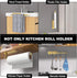 Paper Towel Holder - Self-Adhesive or Drilling, Gold, Upgraded Aluminum Kitchen Roll Dispenser Under Cabinet, Lighter