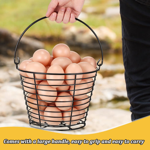 8 8" Tandefio Pcs Egg Basket for Storage Collecting Carrying and Transporting Chicken and Duck Eggs, Farm Grade Wire