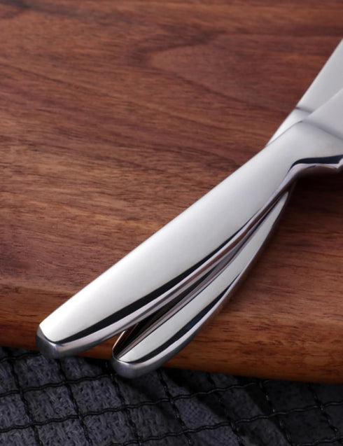 Steak Knife Set, 4-Piece Serrated Stainless Steel Cutlery, 22cm for Home, Restaurant, Hotel