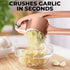 Zulay Kitchen Premium Garlic Press Set, Rust Proof & Dishwasher Safe, Easy-Squeeze, Rose Gold