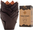 Nordic Paper 100pcs Large Brown Tulip Cupcake Liners for Baking, EU Parchment Paper Muffin Wrappers for Parties