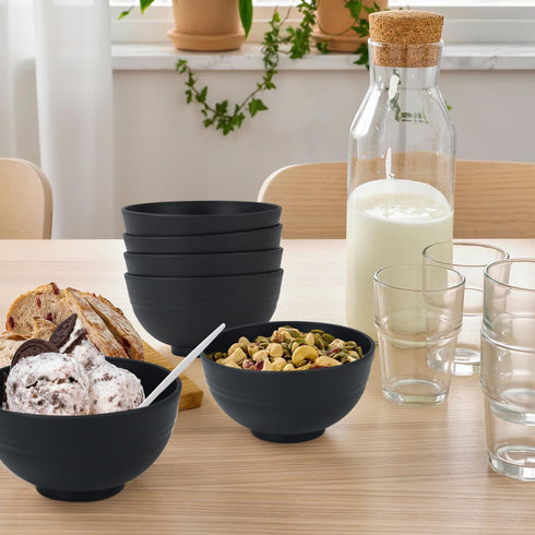 Wheat Straw Snack Bowls, 10oz Set of 8, Unbreakable Dessert Bowls for Kids, Microwave & Dishwasher Safe