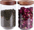 LEAVES AND TREES Y Glass Tea Canister, 25 FL OZ/750ml Airtight Bulk Food Storage Jar for Loose Leaf Tea, Coffee Bean (6