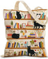 Aesthetic Canvas Tote Bag for Women - with Magnetic Snap Closure &