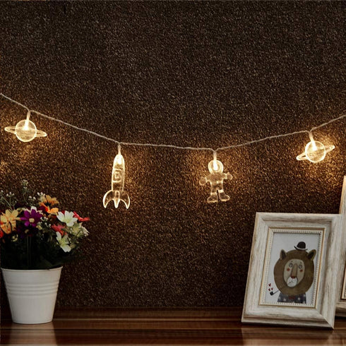 50 AceList LED Children's Room LED String Light Astronaut Spaceship Rocket Pendants Holiday Party Lights Wall Window