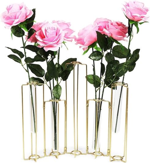 Juvale 6-Pack Metal Hinged Bud Vases Stand - 14 x 11.8 in,