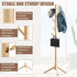 Haddockway Wooden Coat Rack Stand with 8 Hooks, New Zealand Pine Adjustable Coat Tree for Entryway, Hallway