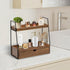2-Tier Countertop Counter Bathroom Organizer with Drawer, Wood Organizer for Bathroom Decor, Sink Shelf for Vanity