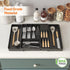Lifewit Silverware Organizer for Kitchen Drawers, Expandable Utensil Tray with Removable Knife Block
