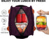Joymee Insulated Lunch Bag - Reusable Leakproof Cooler Tote for Work, Office, Travel, Picnic - Dark Purple