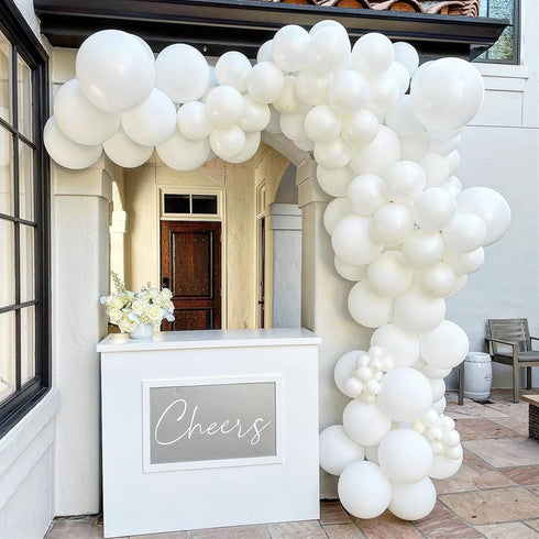 KOMOREBI 10 Inch White Balloons - 100pcs Plain Latex Balloons for Birthday, Engagement, Wedding, Baby Shower Decorations