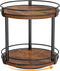 Snughome Rotating Spice Rack, 2 Tier Lazy Susan Organizer, Wood Kitchen Countertop