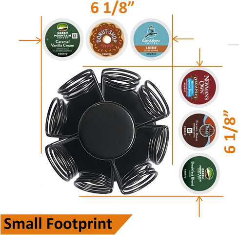 K Cups Holder, K Cup Carousel, Coffee Pods Storage Organizer Stand, Black, Capacity of 40 Pods
