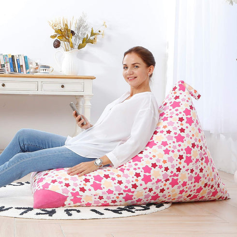 Aubliss Stuffed Animal Storage Bean Bag Chair Cover, 50"x 35" Extra Large for Kids & Adults, Premium Cotton Canvas