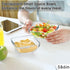 NUTRIUPS Glass Bowl Set, Glass Mixing, Salad, Cereal, Serving Bowls, Microwave Safe, Clear Square Bowls