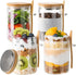 Glass Overnight Oats Containers with Lids and Spoons, 4 Pack 16oz Over