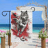Wolf Playing Soccer Garden Flag Silver and Black Double Sided 12x18 Inches for Holiday Decoration Home Decor