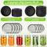 Electric Mason Jar Vacuum Sealer Kit with Wide Regular Mouth Mason Lids for Food Storage - Black