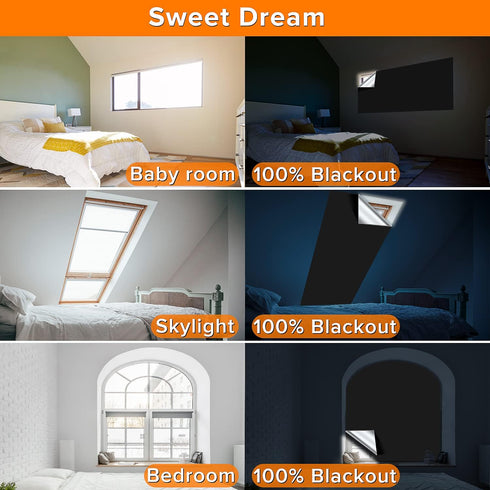 Portable Blackout Curtains, 40" x 57" Blackout Shades, 100% Portable Blinds with Hook & Loop Tabs for Travel