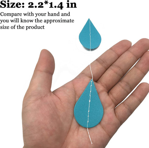 Yzurbu 24 Strings Raindrop Garland Decorations - Paper Hanging Rain Drops for Baby Shower, Party and Centerpieces
