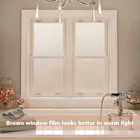 LEMON CLOUD Window Film No Adhesive Removable, Decorative Privacy Glass Film for Bathroom Office Home (35.4x78.7inches,