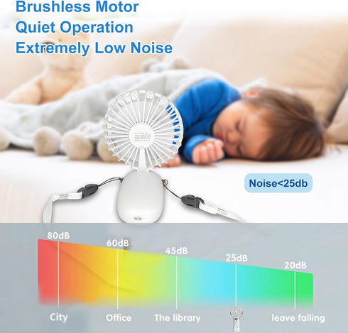 Portable Fan, Personal 5-IN-1 Handheld Mini Fan, USB Rechargeable with 3000mAh Battery, Travel Fan for Outdoors